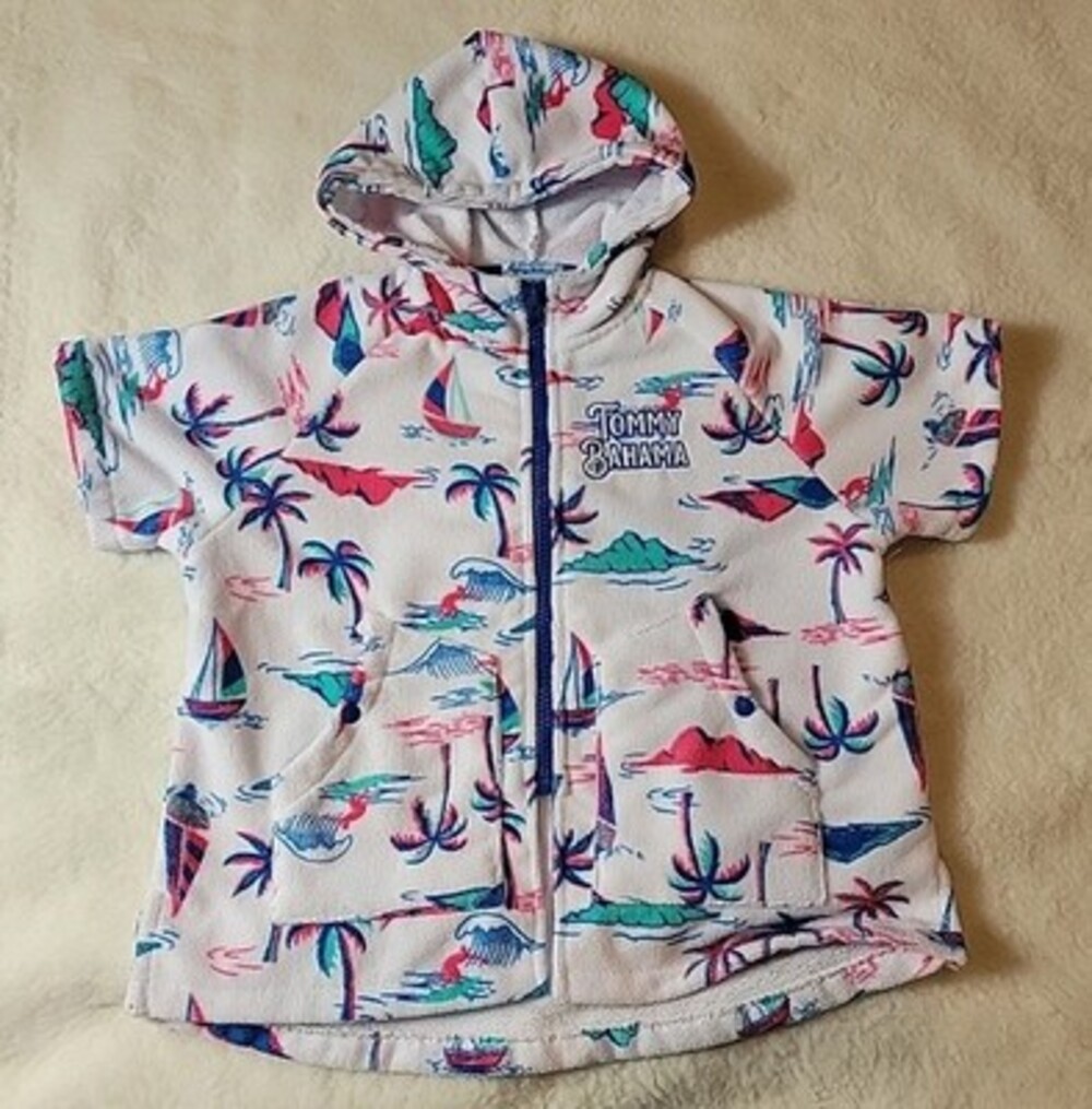 Tommy Bahama Cover Up Size S/M 3-6 Beach Swim Hooded Hawaiian Tropical